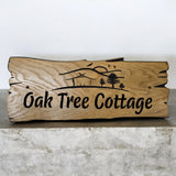 Personalised Oak Carved Wooden Name Sign House Address Plaque Outdoor