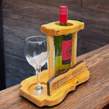 Personalised Wine Butler, Wooden bottle and glass holder. Ideal gift for couples, anniversary, wedding