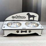 Personalised Double Bowl Dog Cat Feeder Elevated Stand Raised Dish Holder Feeding Food Water