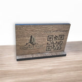 Personalized Wooden QR Code Sign for Business Logos and Menus