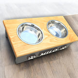 Personalised Double Bowl Dog  Feeder Elevated Stand Raised Dish Holder Feeding Food Water Big