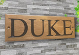 Personalised Oak House Sign  Custom Carved Wooden Name Plaque Engraved Outdoor