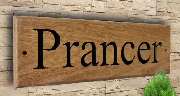 Personalised Oak House Sign  Custom Carved Wooden Name Plaque Engraved Outdoor