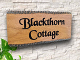 Personalized  Carved Wooden Sign House Name Number Oak Plaque Outdoor