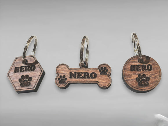 Personalised Pet Tag, Wood Pet Tags, Gift For Animal Lovers, Gifts For Pet Owners, Cat or Dog ID Tag, Custom Engraved Tag