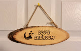 Personalised Log Slice Hanging Dooр Sign Custom Engraved Live Edges Rustic Plaque