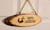 Personalised Log Slice Hanging Dooр Sign Custom Engraved Live Edges Rustic Plaque