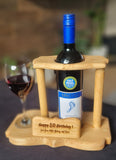 Personalised Wine Butler, Wooden bottle and glass holder. Ideal gift for couples, anniversary, wedding