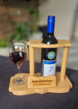 Personalised Wine Butler, Wooden bottle and glass holder. Ideal gift for couples, anniversary, wedding