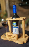 Personalised Wine Butler, Wooden bottle and glass holder. Ideal gift for couples, anniversary, wedding