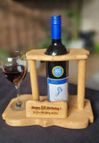 Personalised Wine Butler, Wooden bottle and glass holder. Ideal gift for couples, anniversary, wedding