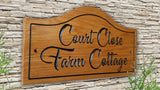 Personalized Oak Carved Engraved House Number Name Wooden Sign Plaque