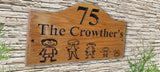 Personalized Family Name Custom Made Carved Oak Wooden Sign House Number Plaque