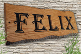 Personalized Oak Carved Rustic Wooden Home House Number Name Sign Plaque 6"x17"