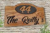 Personalized Carved Engraved Home Number Name Oak Wooden Sign Plaque