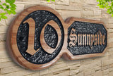 Personalized Oak Carved Wooden Home House Number Name Sign Plaque Outdoor