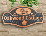 Personalized Oak Carved Wooden House Name Sign home Address Plaque Outdoor