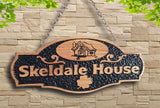 Personalized Oak Carved Wooden House Name Sign home Address Plaque Outdoor