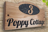 Personalized Carved Engraved Home Number Name Oak Wooden Sign Plaque