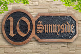 Personalized Oak Carved Wooden Home House Number Name Sign Plaque Outdoor