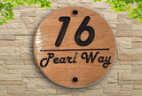 Personalised 3D Carved Engraved Wooden House Number Name Sign Plaque Outdoor