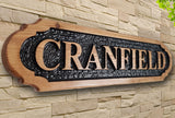 Personalised Carved Wooden Oak Custom Address Sign House Name Outdoor Plaque