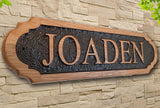 Personalised Carved Wooden Oak Custom Address Sign House Name Outdoor Plaque