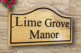 Personalized Oak Carved Engraved House Number Name Wooden Sign Plaque