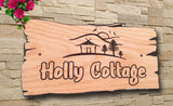 Personalised Oak Carved Wooden Name Sign House Address Plaque Outdoor