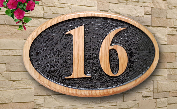 Personalized 3D Carved Home Number Wooden Oak/Pine Sign Plaque Outdoor