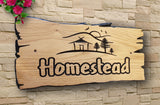 Personalised Oak Carved Wooden Name Sign House Address Plaque Outdoor