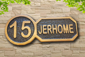 Personalized Oak Carved Wooden Home House Number Name Sign Plaque Outdoor