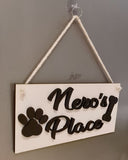 Personalised Pet Wooden Plaque Dog Cat Name Sign Rustic Unique Gift Indoor