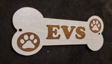 Personalised Wooden Dog Name Bone Shaped Sign, Hanging Plaque, Dog Bed Cage Gift