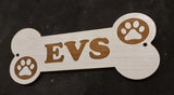 Personalised Wooden Dog Name Bone Shaped Sign, Hanging Plaque, Dog Bed Cage Gift