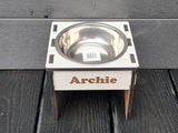 Personalised  Bowl Dog Cat Feeder Elevated Stand Raised Dish Holder Feeding Food Water