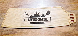 Personalised Kitchen Barbeque Solid Oak Wooden Big Chopping / Cutting Board  Gift