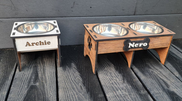 Personalised dog bowl outlet stand