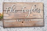 Family Last Name Sign for Personalized Wedding Gift - Pallet Sign Style - Farmhouse Established Sign Home Décor - Custom Wood Sign for Gift